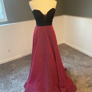 Hot pink and black dress